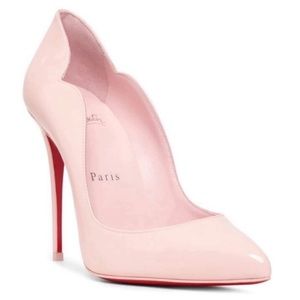 New Size 38 Christian Louboutin Hot Chick Scallop Pointed Toe Pump Pink